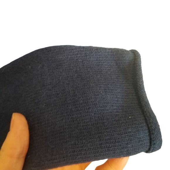 A Giannetti Womens Wool Angora V-Neck Sweater Sz L Minimalist Quiet Luxury Navy - Picture 4 of 7